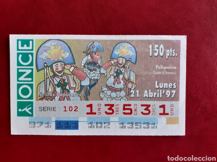Cupones ONCE: Capicua once 13531 de 21 abril 1997 fiestas populares