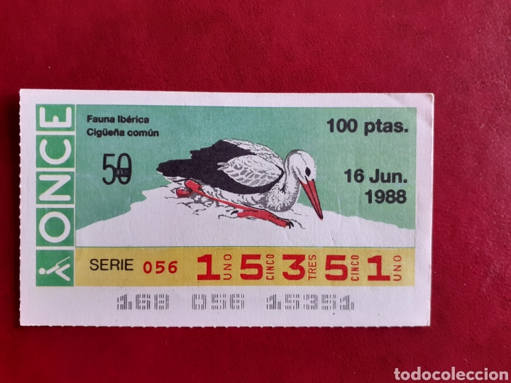 Cupones ONCE: Capicua once 15351 de 16 junio 1988 fauna ib&eacute;rica