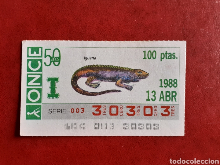 Cupones ONCE: Capicua once 30303 de 13 abril 1988 fauna