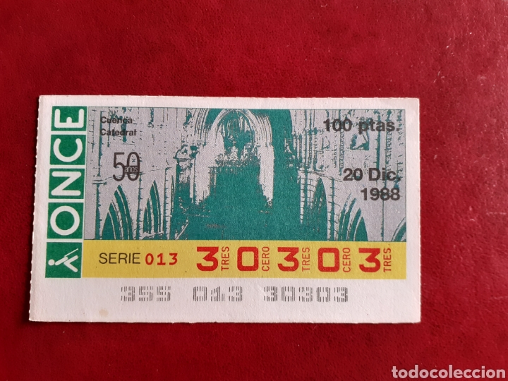 Cupones ONCE: Capicua once 30303 de 20 diciembre 1988 edificios monumentales Cuenca - Foto 1