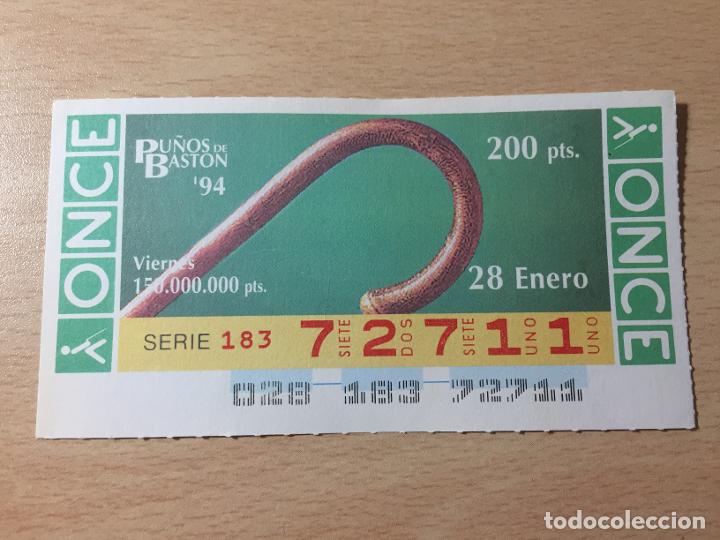 Cupones ONCE: ONCE - 28-01-1994 - 72711 - PU&Ntilde;OS DE BASTON - Foto 1