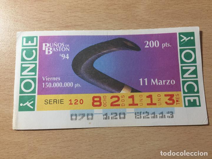 Cupones ONCE: ONCE - 11-03-1994 - 82113 - PU&Ntilde;OS DE BASTON - Foto 1