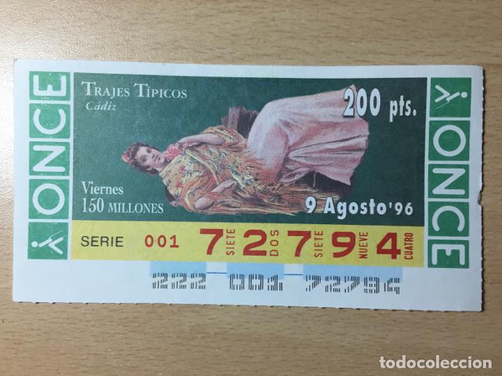 Cupones ONCE: ONCE - 09-08-1996 - 72794 - TRAJES TIPICOS - Foto 1