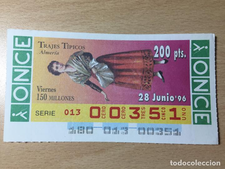 Cupones ONCE: ONCE - 28-06-1996 - 00351 - TRAJES TIPICOS - Foto 1