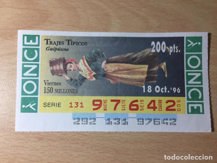 Cupones ONCE: ONCE - 18-10-1996 - 97642 - TRAJES TIPICOS - Foto 1