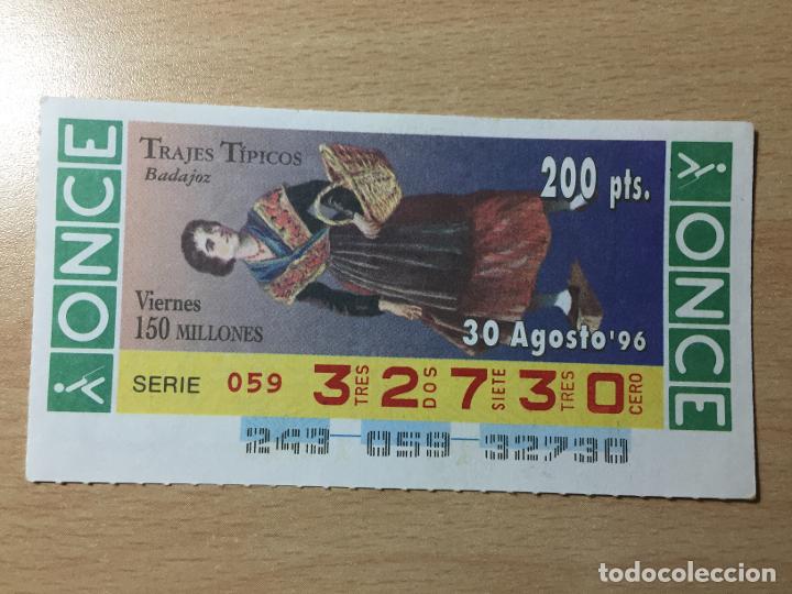 Cupones ONCE: ONCE - 30-08-1996 - 32730 - TRAJES TIPICOS - Foto 1