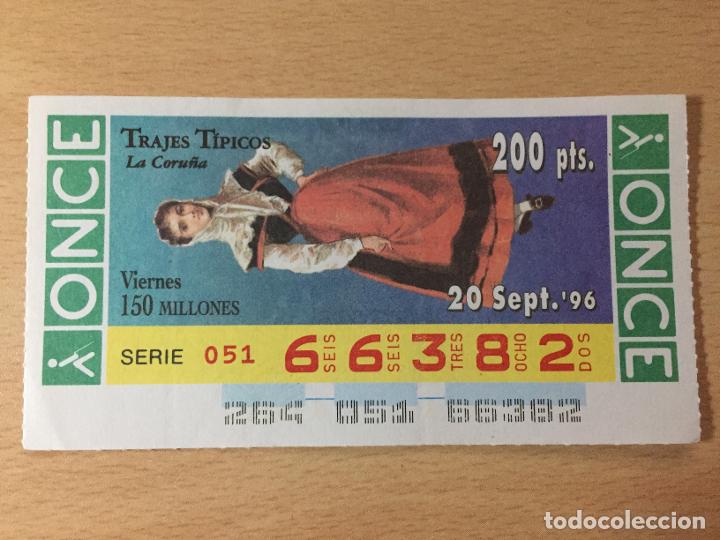 Cupones ONCE: ONCE - 20-09-1996 - 66382 - TRAJES TIPICOS - Foto 1