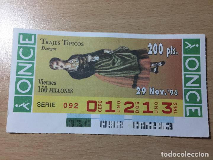 Cupones ONCE: ONCE - 29-11-1996 - 01213 - TRAJES TIPICOS - Foto 1