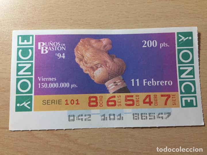 Cupones ONCE: ONCE - 11-02-1994 - 86547 - PU&Ntilde;OS DE BASTON - Foto 1