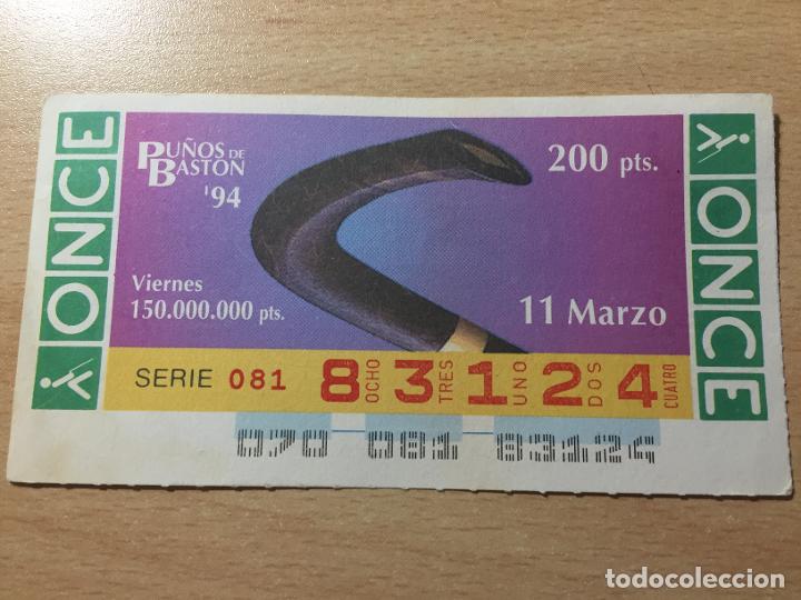 Cupones ONCE: ONCE - 11-03-1994 - 83124 - PU&Ntilde;OS DE BASTON - Foto 1