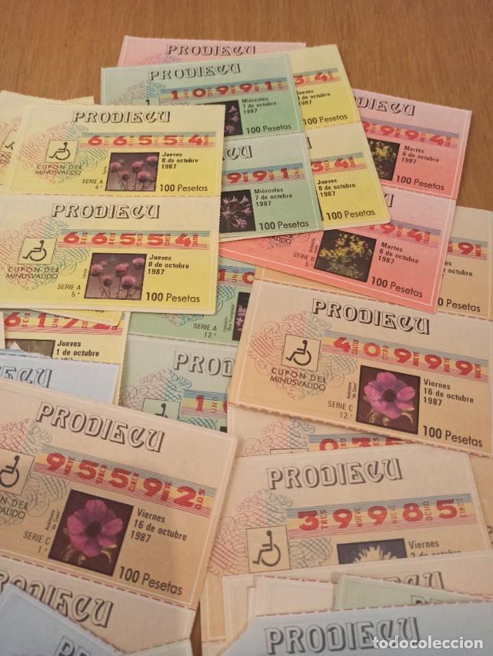 Cupones ONCE: Lote Cupones prodiecu 1987 - Foto 3