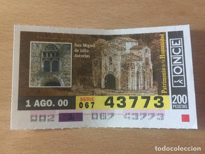 Cupones ONCE: ONCE - 01-08-2000 - 43773 - PATRIMONIO DE LA HUMANIDAD, SAN MIGUEL DE LILLO