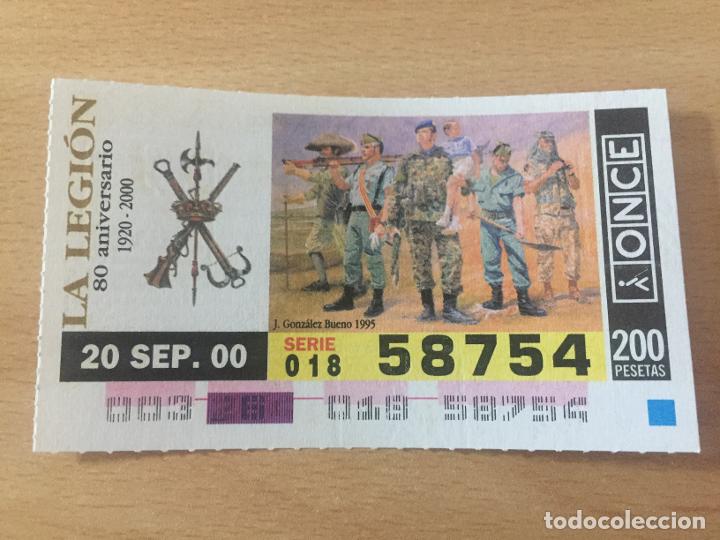Cupones ONCE: ONCE - 20-09-2000 - 58754 - LA LEGION, 80 ANIVERSARIO