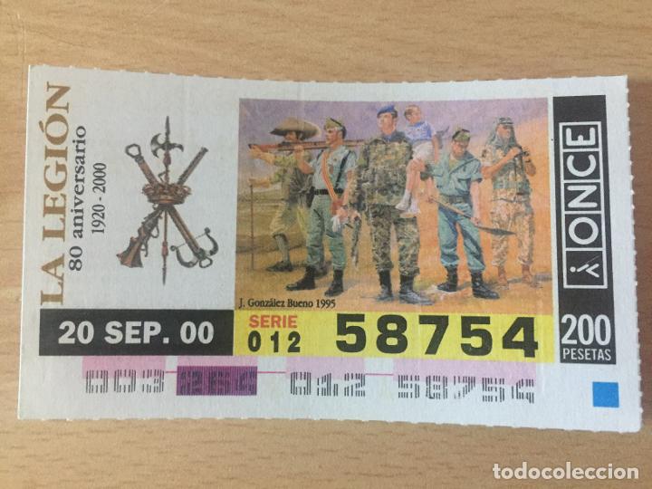 Cupones ONCE: ONCE - 20-09-2000 - 58754 - LA LEGION, 80 ANIVERSARIO
