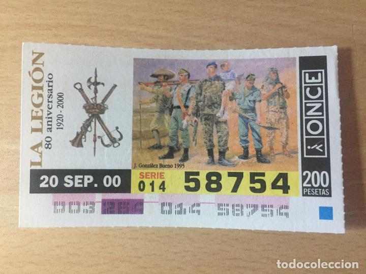 Cupones ONCE: ONCE - 20-09-2000 - 58754 - LA LEGION, 80 ANIVERSARIO