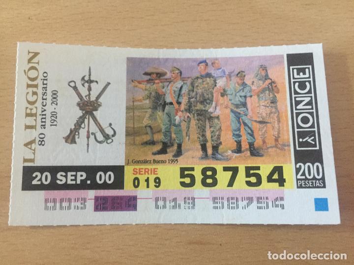 Cupones ONCE: ONCE - 20-09-2000 - 58754 - LA LEGION, 80 ANIVERSARIO