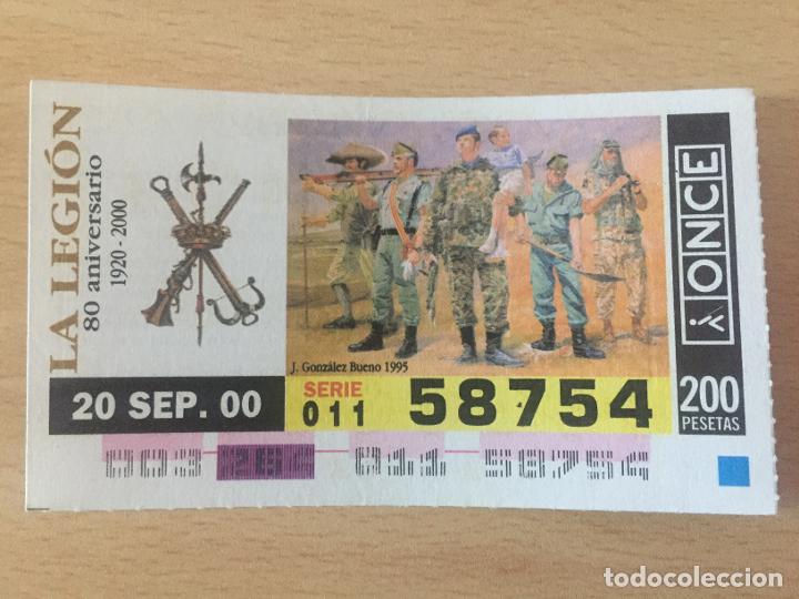 Cupones ONCE: ONCE - 20-09-2000 - 58754 - LA LEGION, 80 ANIVERSARIO