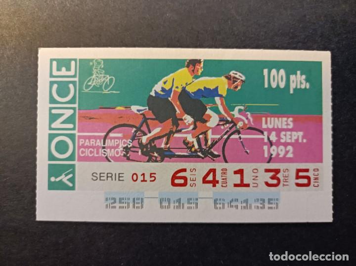 Cupones ONCE: C. Once. Paralinpics Ciclismo. 14 de Septiembre 1992. N&ordm; 64135