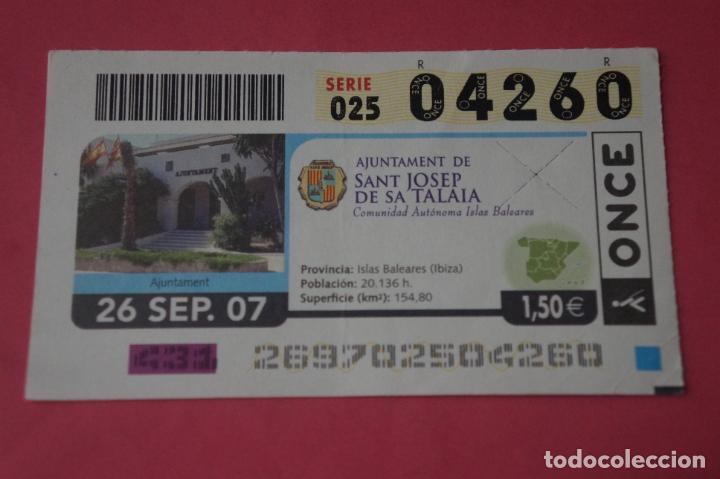 Coupon ONCE: CUPON DE LA ONCE CIUDAD DE SANT JOSEP DE SA TALAIA IBIZA ISLAS BALEARES