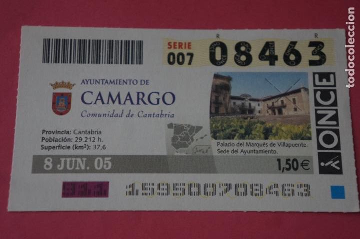 ONCE Coupons: CUPON DE LA ONCE CIUDAD DE CAMARGO CANTABRIA