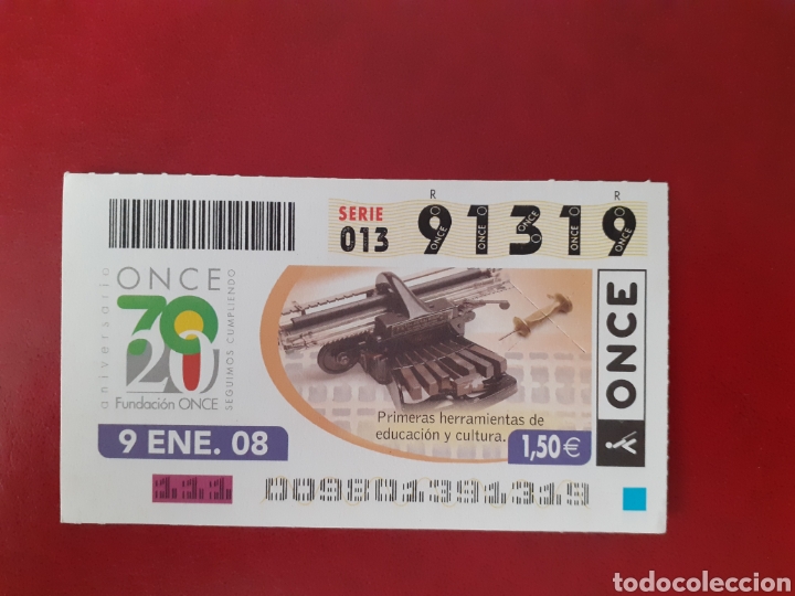Cupones ONCE: Capicua once 91319 de 9 enero 2008 - Foto 1