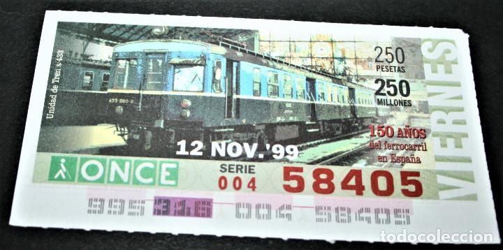 Cupones ONCE: CUP&Oacute;N ONCE - 12-NOVIEMBRE-1999 - 150 A&Ntilde;OS DEL FERROCARRIL EN ESPA&Ntilde;A, UNIDAD DE TREN S433