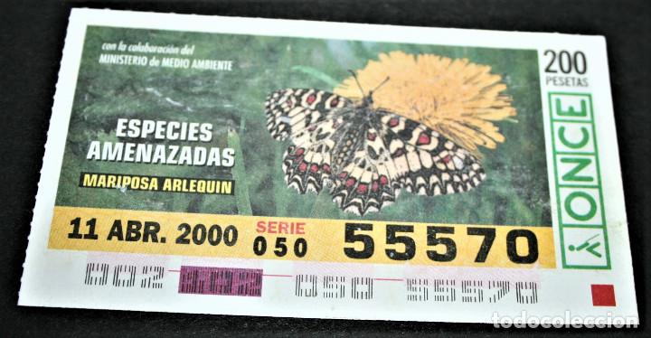 Cupones ONCE: CUP&Oacute;N ONCE - 11-ABRIL-2000 - ESPECIES AMENAZADAS - MARIPOSA ARLEQU&Iacute;N