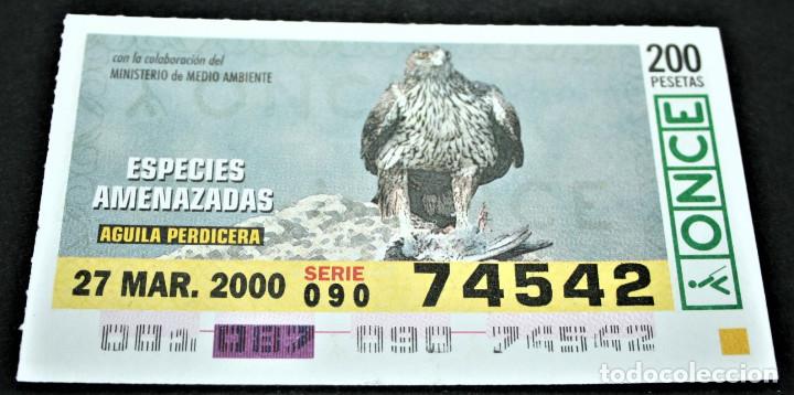 Cupones ONCE: CUP&Oacute;N ONCE - 27-MARZO-2000 - ESPECIES AMENAZADAS - AGUILA PERDICERA
