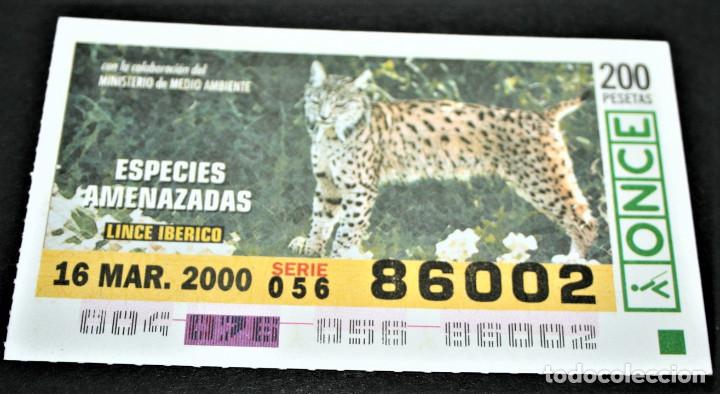 Cupones ONCE: CUP&Oacute;N ONCE - 16-MARZO-2000 - ESPECIES AMENAZADAS - LINCE IB&Eacute;RICO