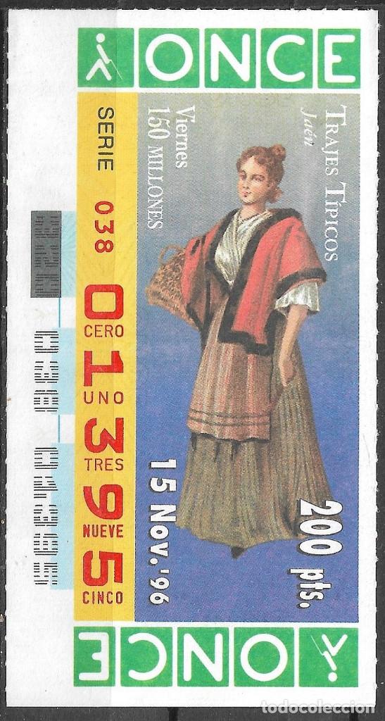 Cupones ONCE: ONCE,TRAJES TIPICOS,JAEN,15/11/1996. - Foto 1