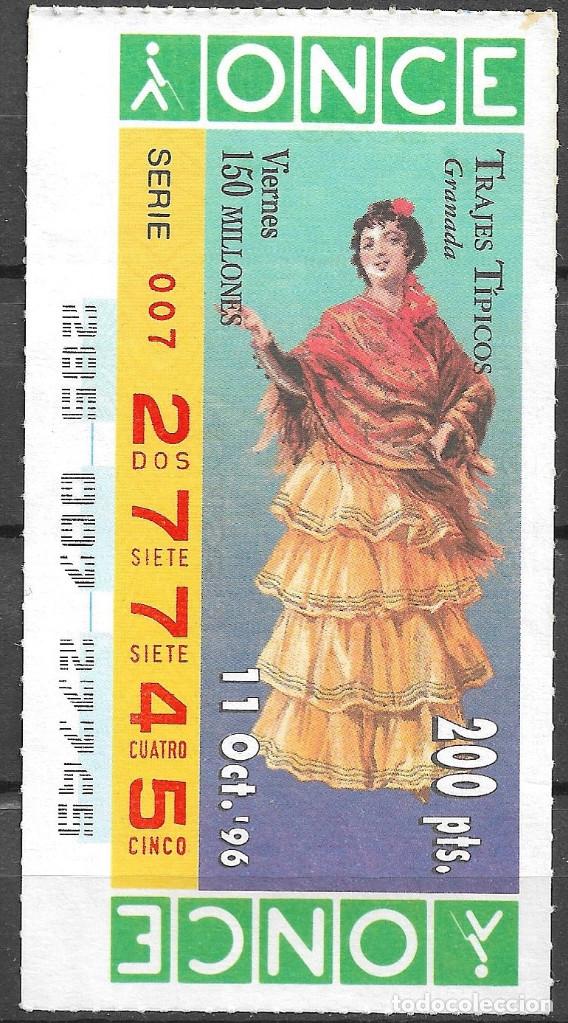 Cupones ONCE: ONCE,TRAJES TIPICOS,GRANADA,11/10/1996. - Foto 1