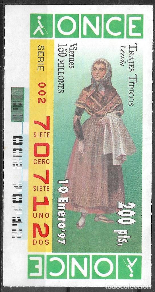 Cupones ONCE: ONCE,TRAJES TIPICOS,LERIDA,10/01/1997. - Foto 1