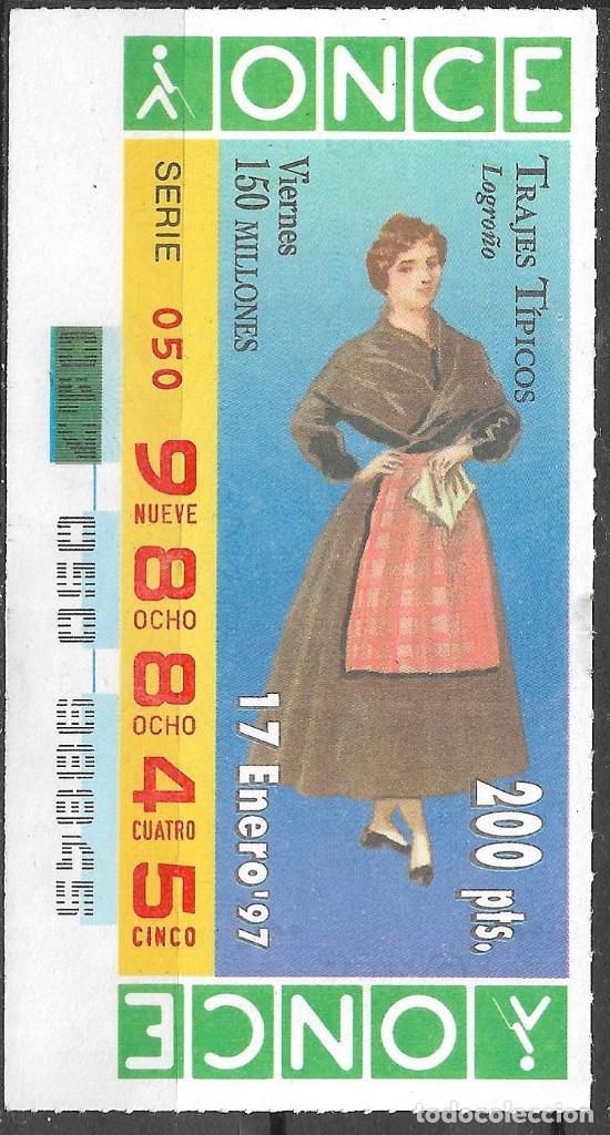 Cupones ONCE: ONCE,TRAJES TIPICOS,LOGRO&Ntilde;O,17/01/1997. - Foto 1