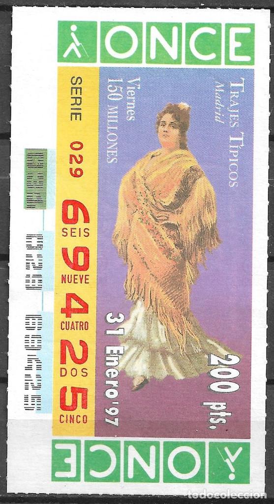 Cupones ONCE: ONCE,TRAJES TIPICOS,MADRID,31/01/1997. - Foto 1