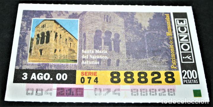ONCE Coupons: CUP&Oacute;N ONCE - 3-AGOSTO-2000 - PATRIMONIO DE LA HUMANIDAD - SANTA MARIA DEL NARANCO ASTURIAS