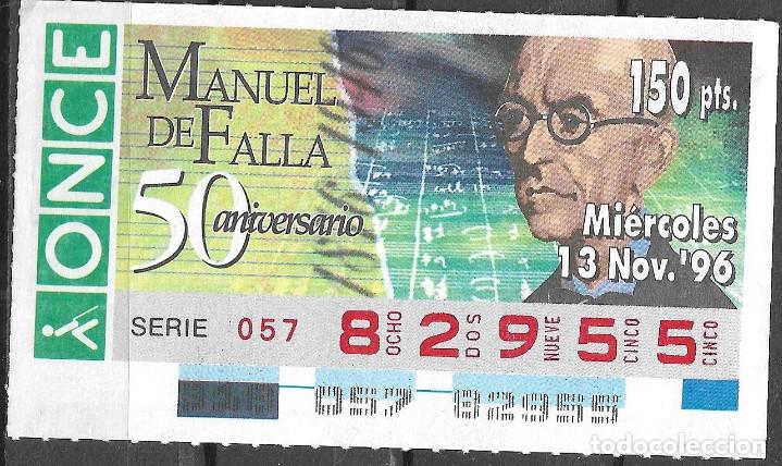 Cupones ONCE: ONCE,50 ANI DE MANUEL DE FALLA,13/11/1996.
