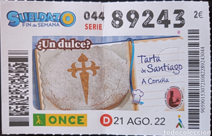 Billets ONCE: CUP&Oacute;N ONCE TARTA DE SANTIAGO. A CORU&Ntilde;A