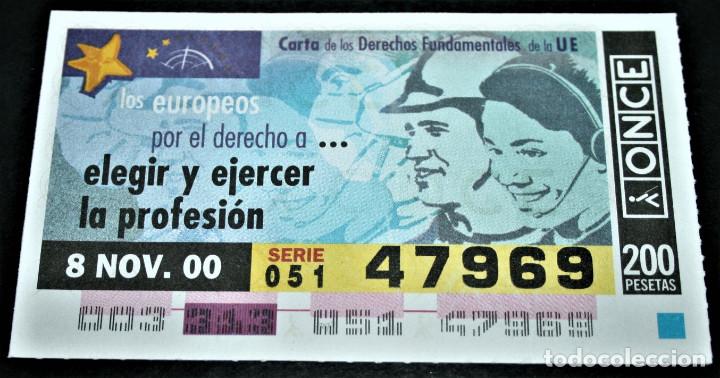 Cupones ONCE: CUP&Oacute;N ONCE - 8-NOVIEMBRE-2000 - LOS EUROPEOS POR EL DERECHO A... ELEGIR Y EJERCER LA PROFESI&Oacute;N