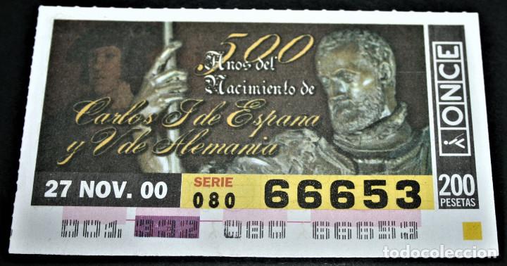 ONCE Coupons: CUP&Oacute;N ONCE - 27-NOVIEMBRE-2000 - 500 A&Ntilde;OS DEL NACIMIENTO DE CARLOS I DE ESPA&Ntilde;A
