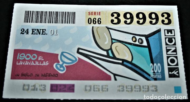 ONCE Coupons: CUP&Oacute;N ONCE - 24-ENERO-2001 - UN SIGLO DE INGENIO - 1900 EL LAVAVAJILLAS