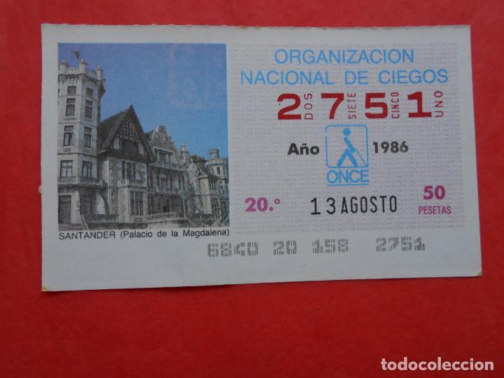 Cupones ONCE: CUPON ONCE 1986 13 DE AGOSTO - Foto 1