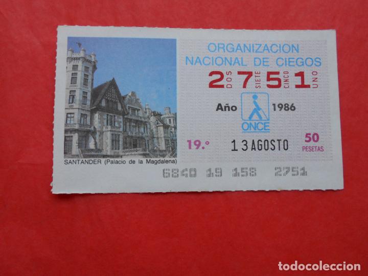 Cupones ONCE: CUPON ONCE 1986 13 DE AGOSTO - Foto 1