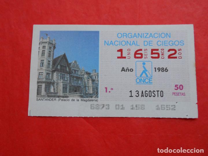 Cupones ONCE: CUPON ONCE 1986 13 DE AGOSTO - Foto 1