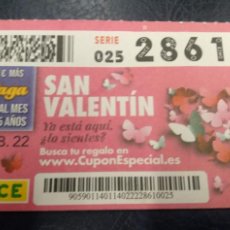 Cupones ONCE: SAN VALENTIN 14 FEB 2022. Lote 366672916