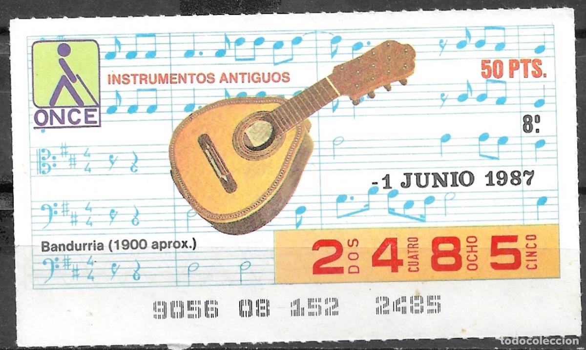 Cupones ONCE: ONCE,INSTRUMENTOS MUSICALES,01/06/87. - Foto 1