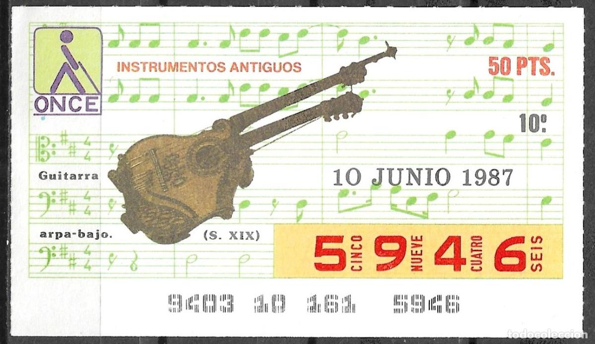 Cupones ONCE: ONCE,INSTRUMENTOS MUSICALES,10/06/87. - Foto 1