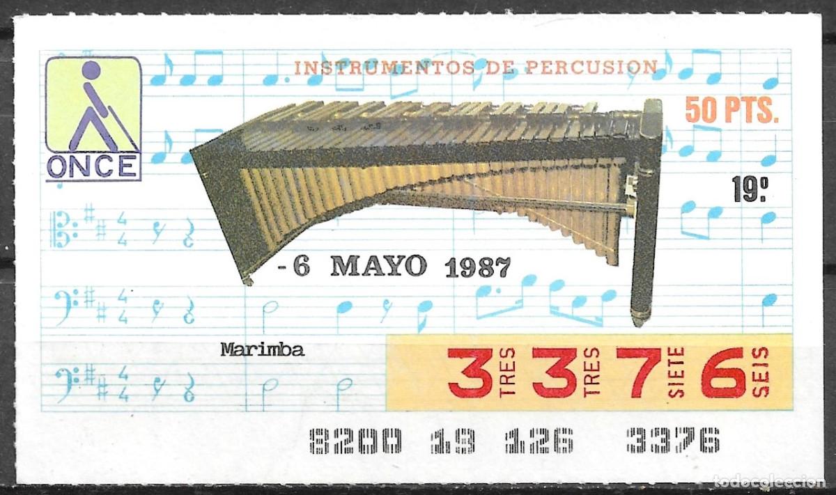 Cupones ONCE: ONCE,INSTRUMENTOS MUSICALES,06/05/87. - Foto 1