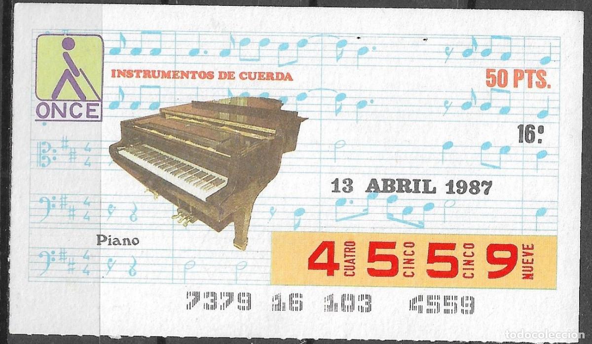 Cupones ONCE: ONCE,INSTRUMENTOS MUSICALES,13/04/87. - Foto 1