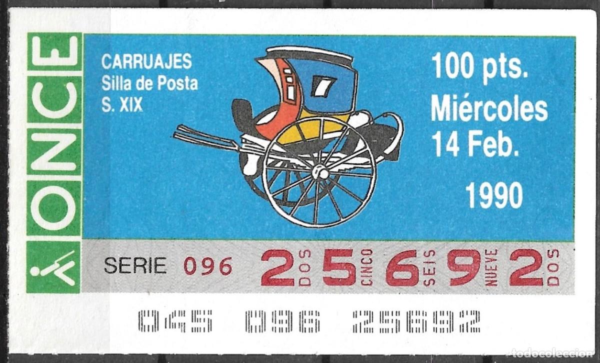 Cupones ONCE: ONCE,CARRUAJES,14/02/90. - Foto 1