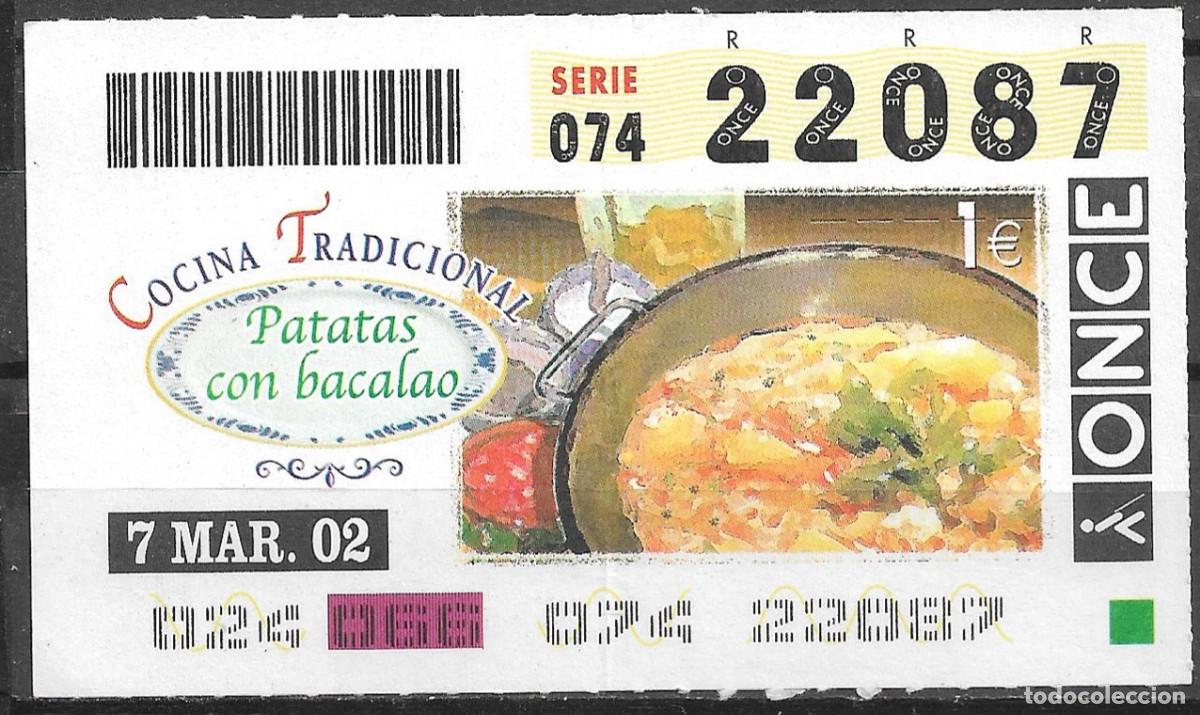 Cupones ONCE: ONCE,COCINA TRADICIONAL,07/03/02. - Foto 1